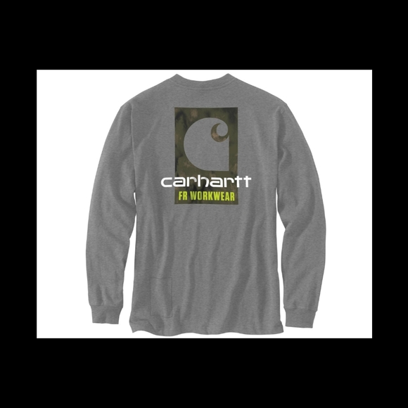 FORCE LOOSE FIT LIGHTWEIGHT LS GRAPHIC TEE, GRANITE HEATHER - Picture 2 of 2